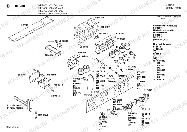 Схема №1 HEE656UBL с изображением Индикатор для духового шкафа Bosch 00031771