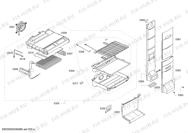 Схема №1 KGN39VI3A, Bosch с изображением Дверь для холодильника Bosch 00716314