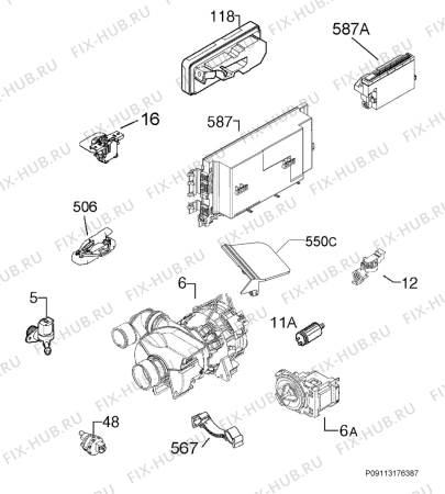 Взрыв-схема посудомоечной машины Ikea RENGORA 20279765 - Схема узла Electrical equipment 268