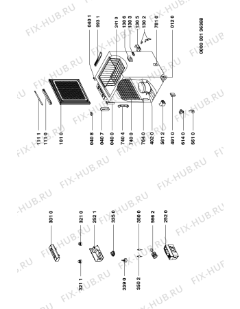 Схема №1 2521 CF с изображением Часть корпуса для холодильной камеры Whirlpool 481245228074