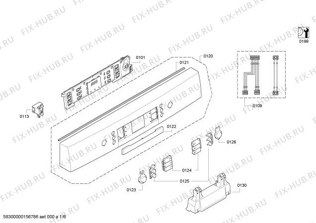 Схема №1 SMS53M92II с изображением Передняя панель для посудомойки Bosch 00702983