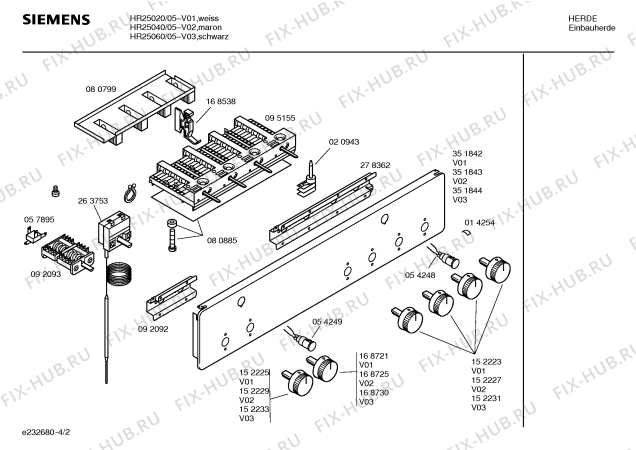 Схема №1 HR25040CC с изображением Переключатель для духового шкафа Siemens 00152227