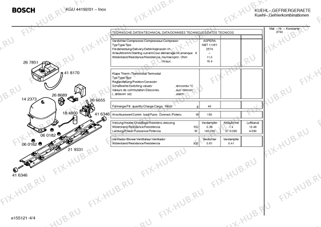 Взрыв-схема холодильника Bosch KGU44192 - Схема узла 04