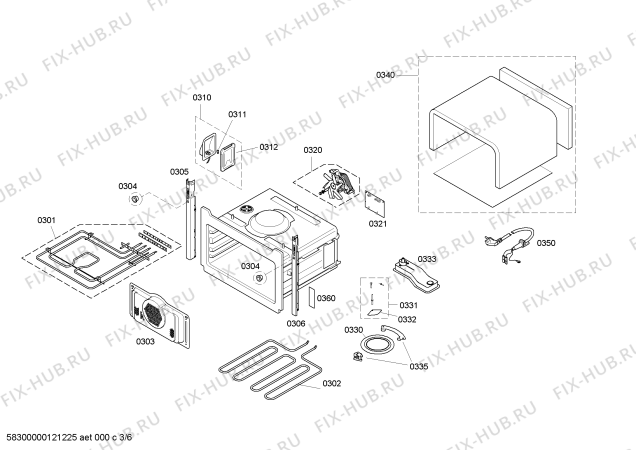 Схема №2 HBC84K571 с изображением Набор кнопок для электропечи Bosch 00606201