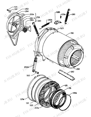 Взрыв-схема стиральной машины Castor OEKOJETC14 - Схема узла Tub and drum