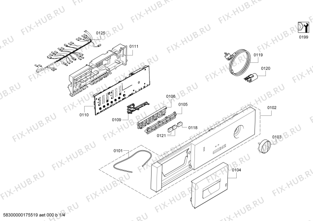 Схема №2 3TI60101A ti6010 с изображением Модуль управления для стиралки Bosch 00791300