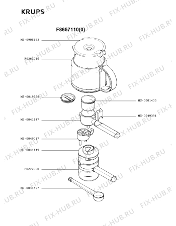 Схема №1 F8657110(0) с изображением Электропредохранитель для электрокофемашины Krups MS-0904464