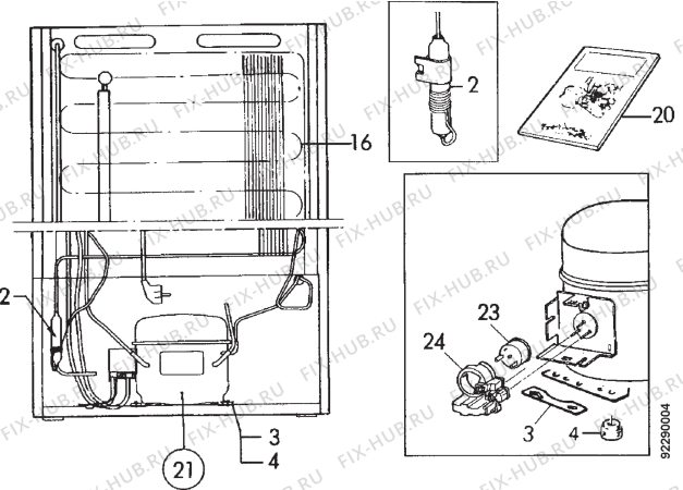 Взрыв-схема холодильника Zanussi ZVF280R - Схема узла Section 4