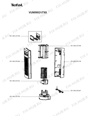 Схема №1 VU9050G1/7X0 с изображением Электропитание для электрообогревателя Tefal CS-00135367