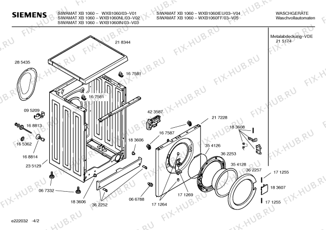 Схема №3 WXB1060IN Siemens WM 2000E с изображением Панель управления для стиралки Siemens 00365066