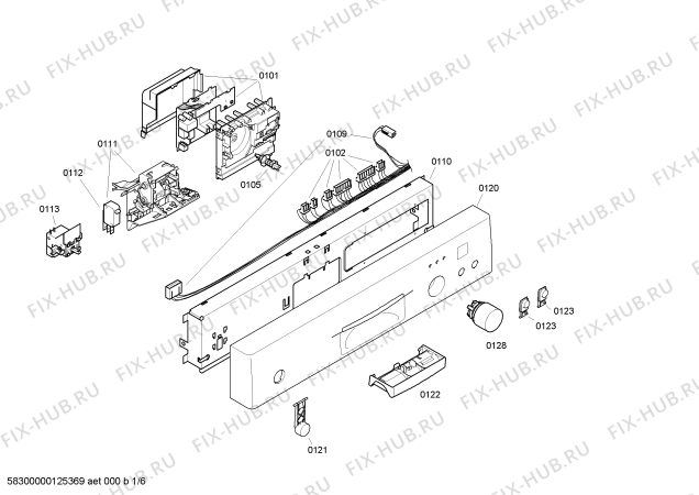 Схема №1 SE25E258EU с изображением Краткая инструкция для посудомойки Siemens 00543438