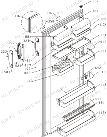 Схема №1 R2047BAB (645890, HTS2126) с изображением Дверка для холодильной камеры Gorenje 532111