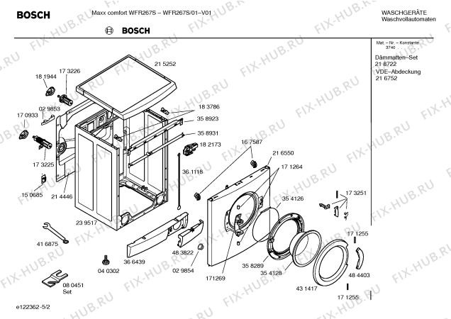 Взрыв-схема стиральной машины Bosch WFR267S Maxx comfort WFR267S - Схема узла 02