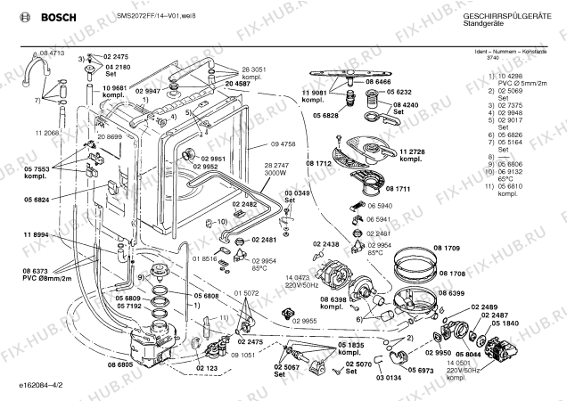 Схема №1 SMS5482FF с изображением Передняя панель для посудомойки Bosch 00283990