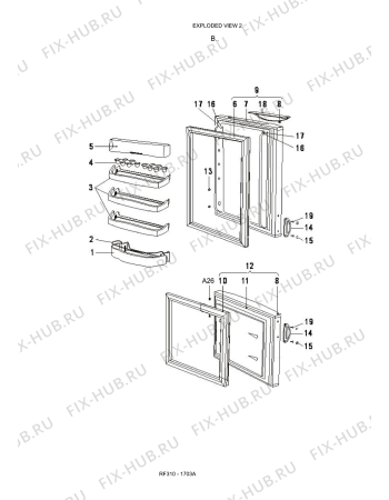 Схема №1 RF310 - 1703A с изображением Дверка для холодильника Whirlpool 482000016974