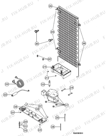 Взрыв-схема холодильника Zanussi ZRT32100WA - Схема узла Cooling system 017