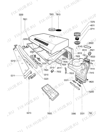 Схема №1 AKR 626 F NB с изображением Переключатель для электровытяжки Whirlpool 481941028782