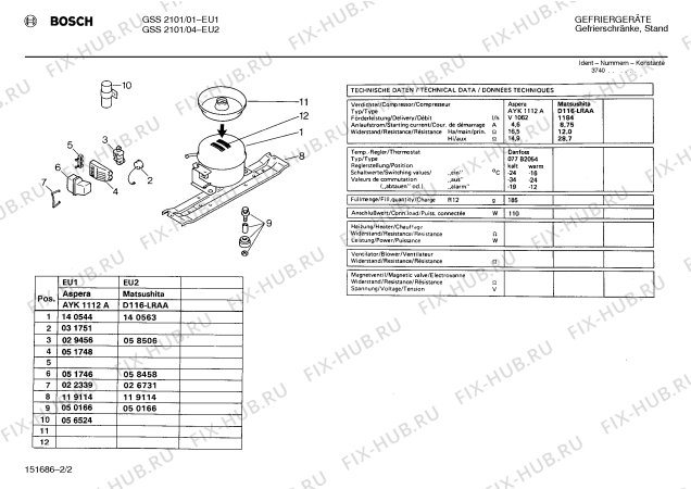 Взрыв-схема холодильника Bosch GSS2101 - Схема узла 02