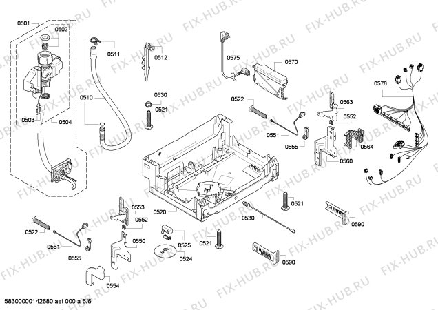 Взрыв-схема посудомоечной машины Bosch SBI47M15EU - Схема узла 05