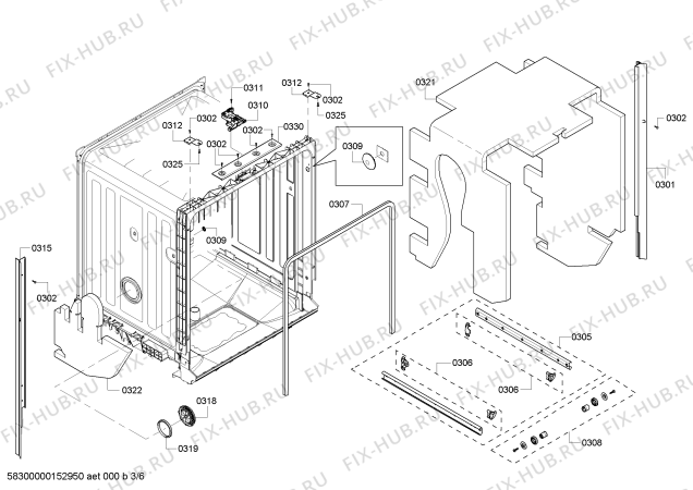 Схема №2 SHE6AP12UC EcoSense с изображением Регулировочный узел для посудомойки Bosch 00703828