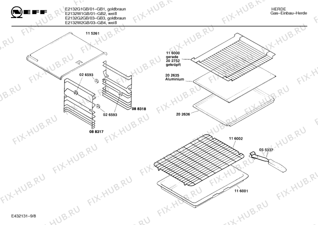 Взрыв-схема плиты (духовки) Neff E2132W2GB 2071.04-15 - Схема узла 09