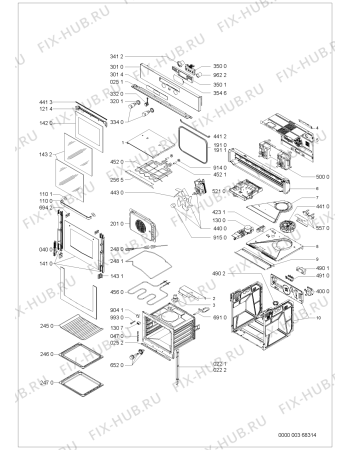 Схема №1 AKZ668/IX с изображением Панель для духового шкафа Whirlpool 481245249918