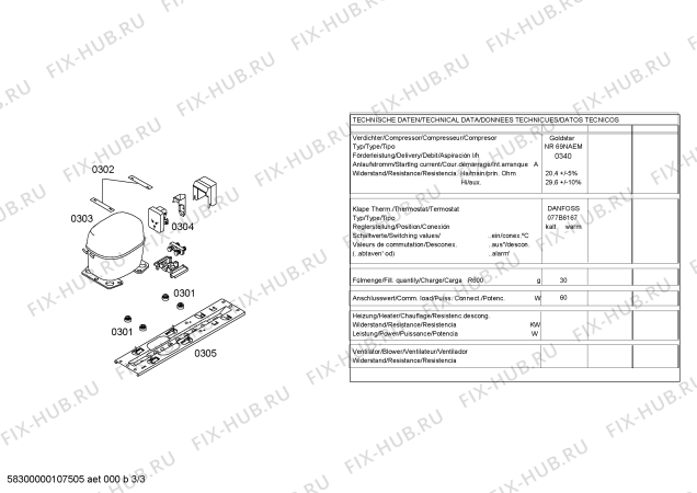 Взрыв-схема холодильника Lynx 4FN3211B - Схема узла 03