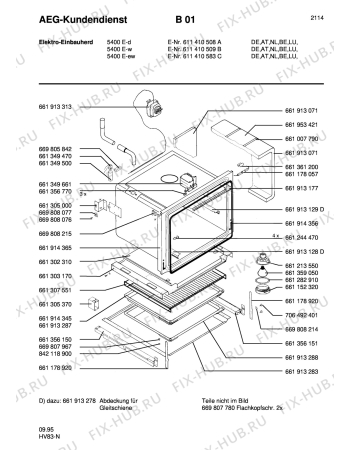 Взрыв-схема плиты (духовки) Aeg COMP. 5400E-D - Схема узла Section2