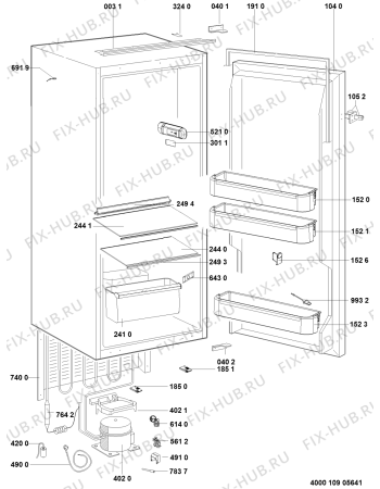 Схема №1 ZS 12 A1 D/HA с изображением Термостат для холодильной камеры Whirlpool 481010651304