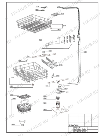 Схема №2 DSFS 1530 S (7629333945) с изображением Панель для электропосудомоечной машины Beko 1780197600