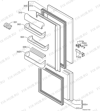 Взрыв-схема холодильника Rex Electrolux FI16/12B - Схема узла Door 003