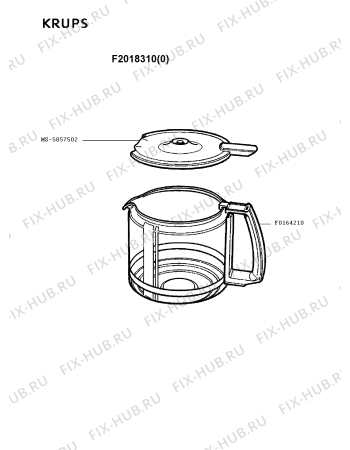 Взрыв-схема кофеварки (кофемашины) Krups F2018310(0) - Схема узла Q0000064.8Q2
