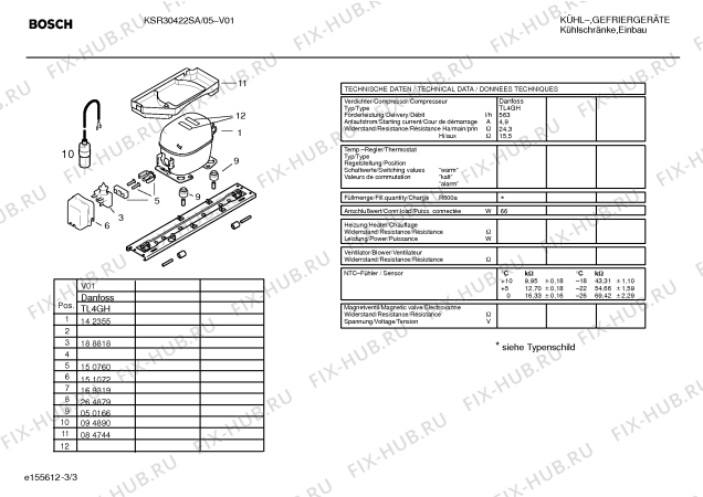 Схема №1 KSR30422SA с изображением Инструкция по эксплуатации для холодильной камеры Bosch 00588085