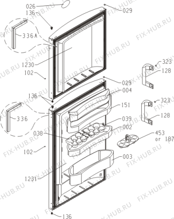 Взрыв-схема холодильника Gorenje RF60278HW (301276, HZZS2767F) - Схема узла 02