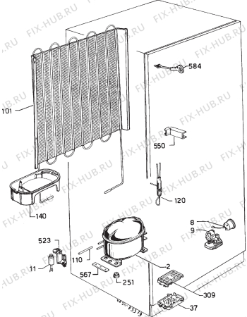 Взрыв-схема холодильника Zanussi ZPL328D - Схема узла Cooling system 017