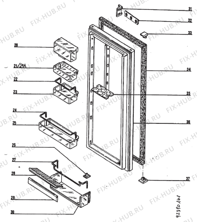 Взрыв-схема холодильника Zanussi ZR255C - Схема узла Section 2