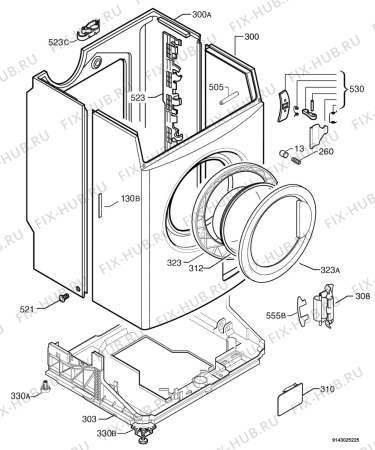Взрыв-схема стиральной машины Zanussi FWF1400 - Схема узла Housing 001