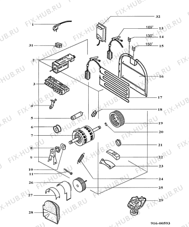 Взрыв-схема стиральной машины Electrolux EDC542 - Схема узла Electrical equipment