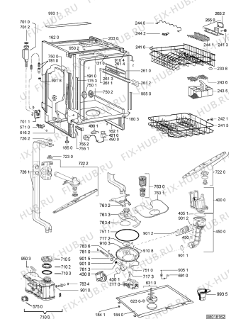 Схема №1 ADG 610 NB с изображением Панель для электропосудомоечной машины Whirlpool 480140102261