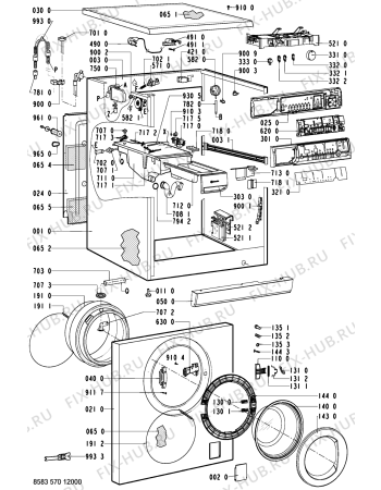 Схема №1 WAD 6960-NL с изображением Декоративная панель для стиралки Whirlpool 481245213783