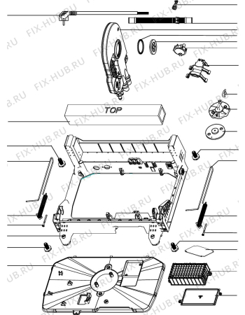 Схема №2 DEDW6012SC с изображением Ящик (корзина) для электропосудомоечной машины DELONGHI DAU1591207