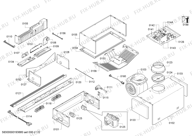 Схема №1 AF210790 Gaggenau с изображением Кабель для электровытяжки Bosch 12017082