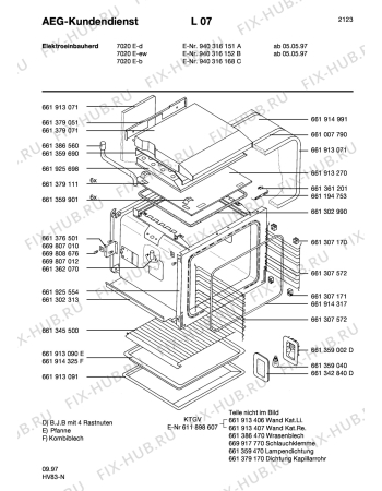 Взрыв-схема плиты (духовки) Aeg 7020E-B - Схема узла Section8