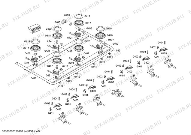 Схема №1 HSK14K36E9 BP305 BRANCO GE 127V (CKD) с изображением Ручка конфорки для плиты (духовки) Siemens 00604776