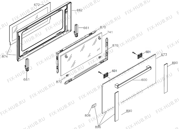 Схема №2 BDU2135AX (252639, 720 04) с изображением Дверь (стекло) духовки для электропечи Gorenje 267228