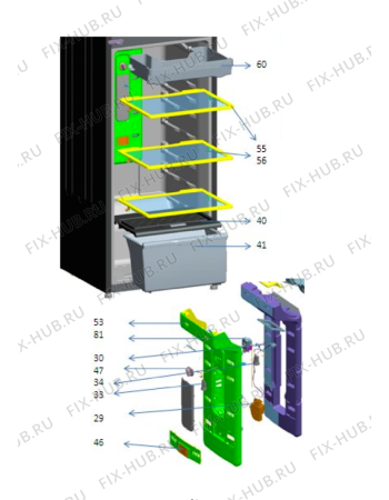 Схема №1 WTM 250 R WH с изображением Втулка двери для холодильника Whirlpool 482000094664