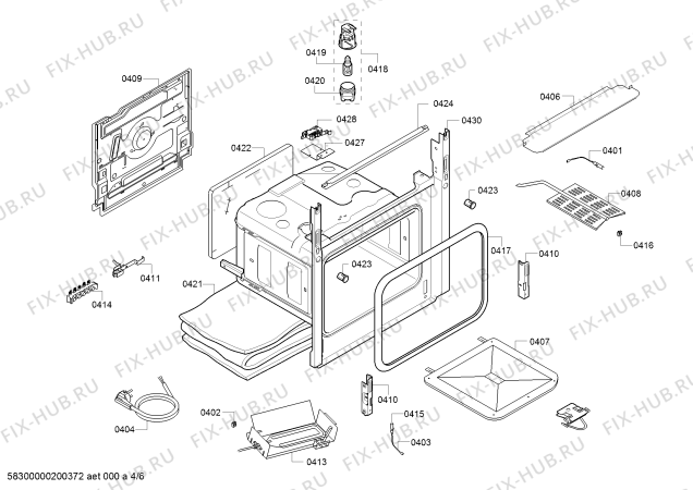 Взрыв-схема плиты (духовки) Bosch HGA120B20Q - Схема узла 04