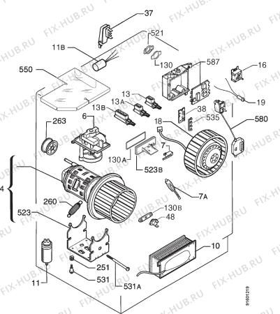 Взрыв-схема стиральной машины Zanussi TCS674E - Схема узла Electrical equipment 268