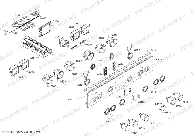 Схема №1 HCE744223U с изображением Кабель для плиты (духовки) Siemens 00659833
