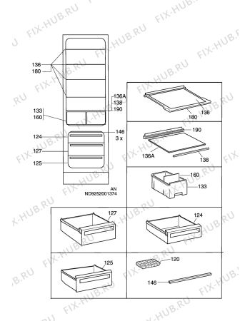 Взрыв-схема холодильника Electrolux ER9101B - Схема узла C10 Interior